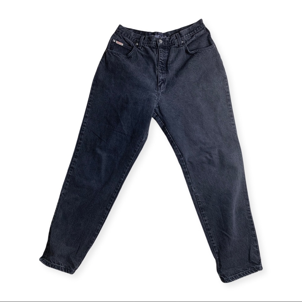 Vintage Baggy Black High Waisted Mom Jeans Size 36